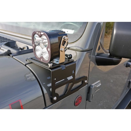 Fabtech Adjustable Cowl Mount Powder Coated Mounts One Light Each Black Steel Set Of 2 FTS24270